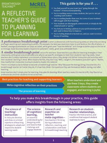 cover image of A Reflective Teacher’s Guide to Planning for Learning